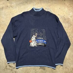 Vintage Y2k CCNY Urban Wear Navy Hip Hop Sweater